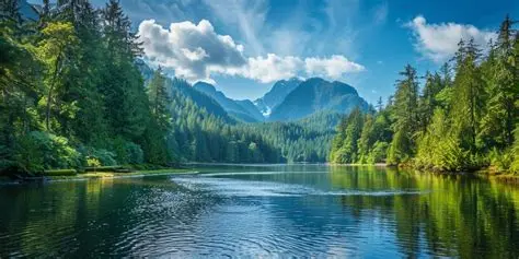 Zweeds landschap met bomen en water
